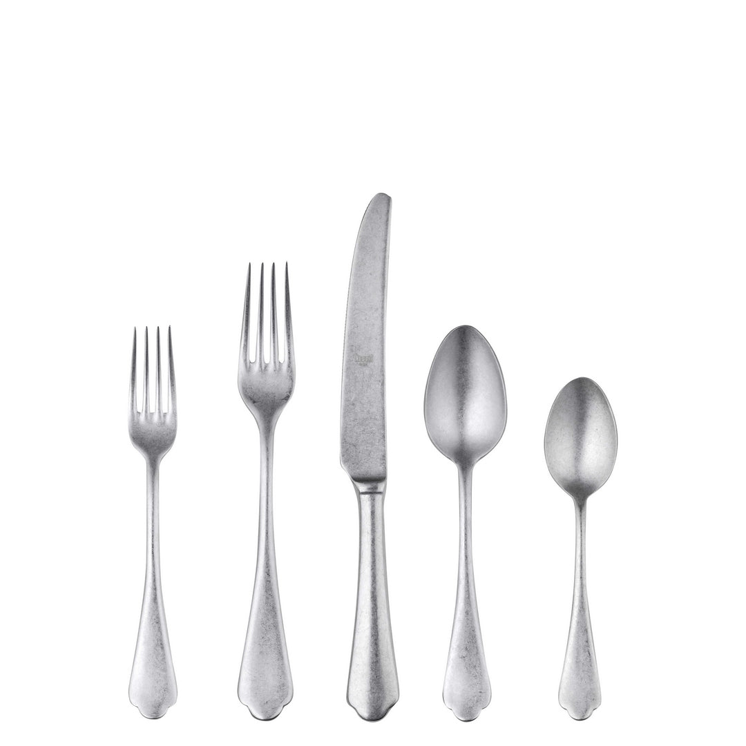 Dolce Vita 5-Piece Flatware Set, Pewter - Yoru Says