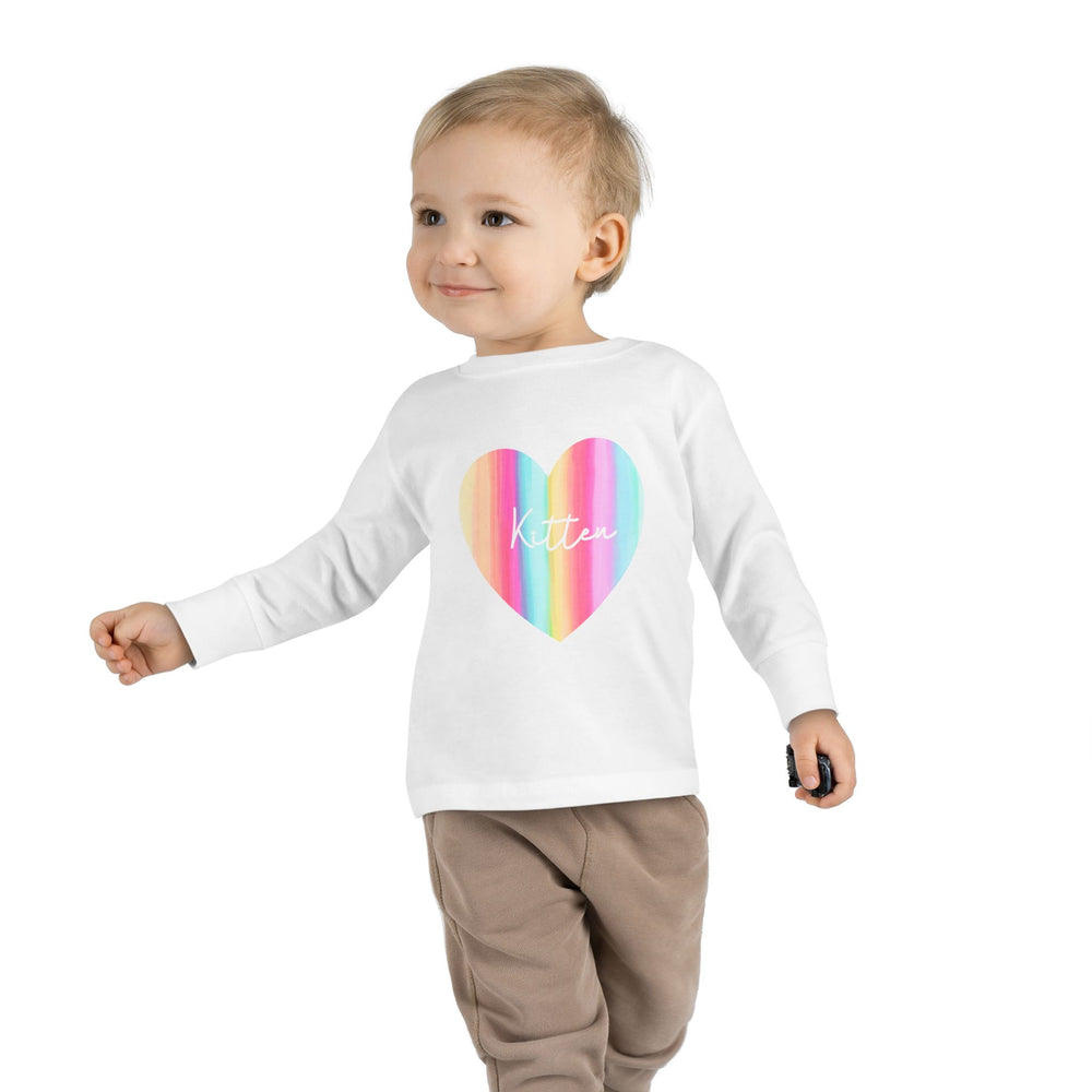 
                  
                    Rainbow kitten heart - Toddler Long Sleeve Tee - Yoru Says
                  
                