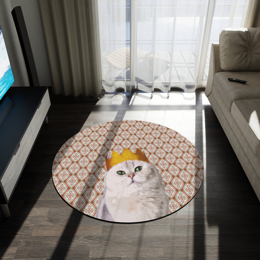 
                  
                    Round Rug - White Queen Cat Design for Queens and Princesses
                  
                