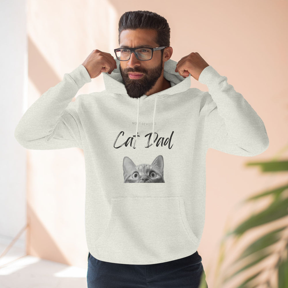 
                  
                    Three-Panel Devoted Cat Dad Fleece Hoodie - Yoru Says
                  
                