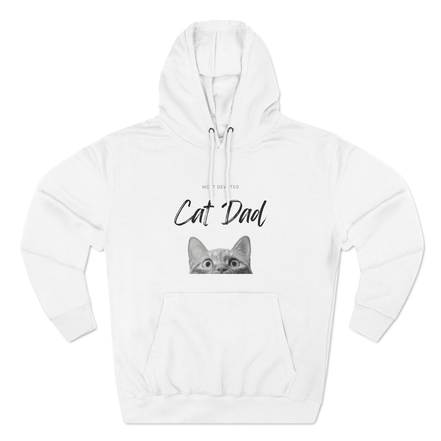 Three-Panel Devoted Cat Dad Fleece Hoodie - Yoru Says