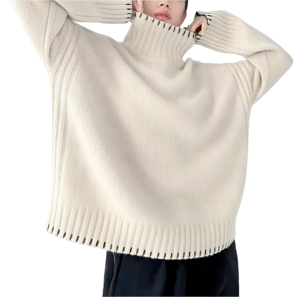 Women's High Collar Turtle Neck Sweater - Yoru Says