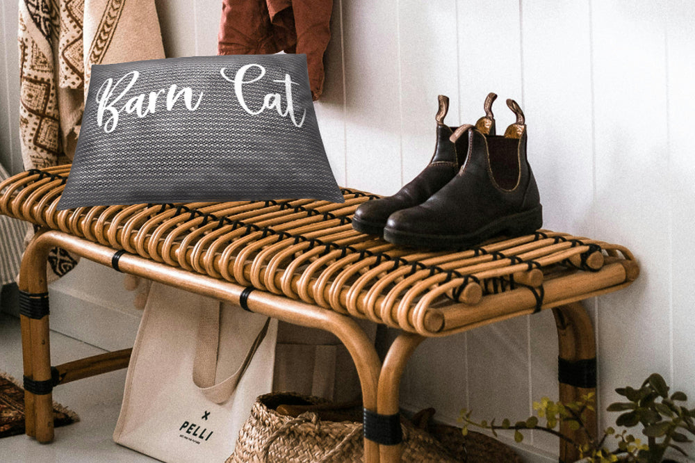 Barn Cat throw pillow - Yoru Says