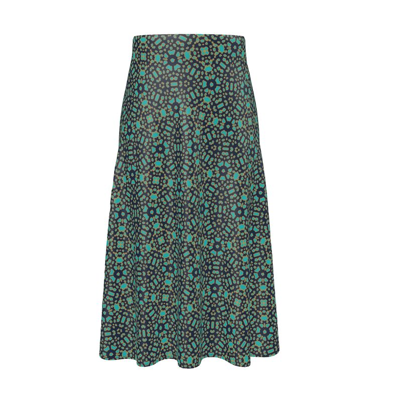 Turquoise Rhapsody Silk Skirt - Yoru Says