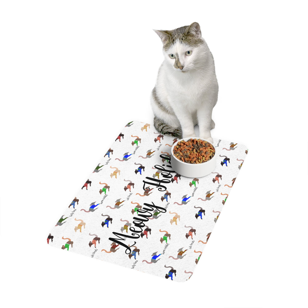 
                  
                    Meowy Holidays - Cat Food Mat (12x18) - Yoru Says
                  
                