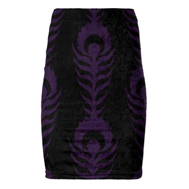 Feather me softly skirt - Crushed Velour Pencil Skirt - Yoru Says