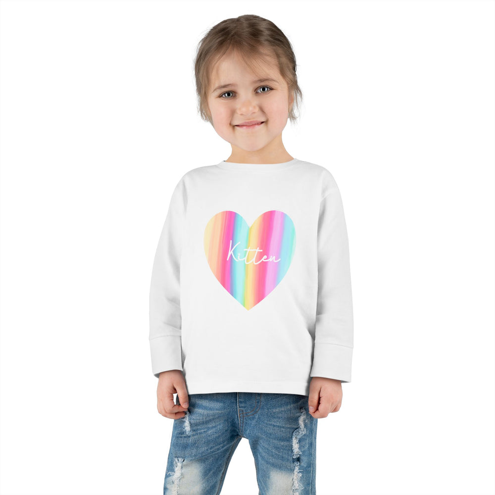 
                  
                    Rainbow kitten heart - Toddler Long Sleeve Tee - Yoru Says
                  
                