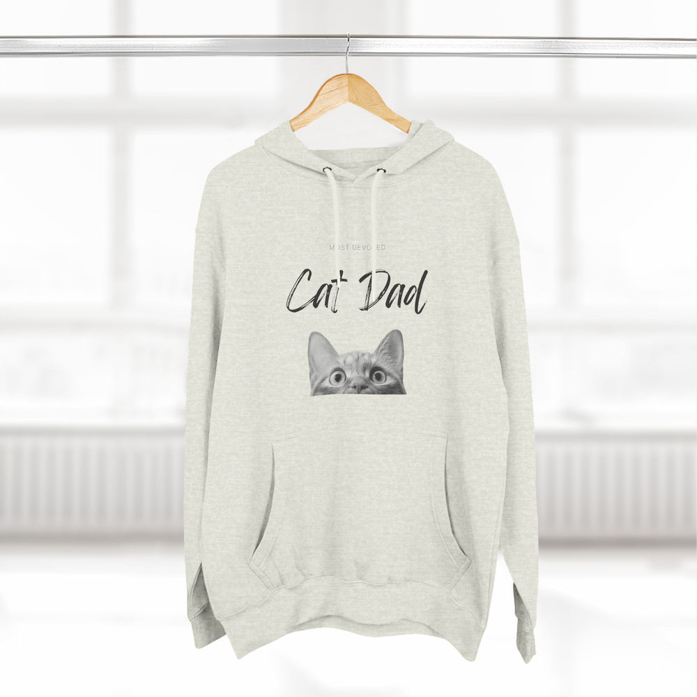 
                  
                    Three-Panel Devoted Cat Dad Fleece Hoodie - Yoru Says
                  
                