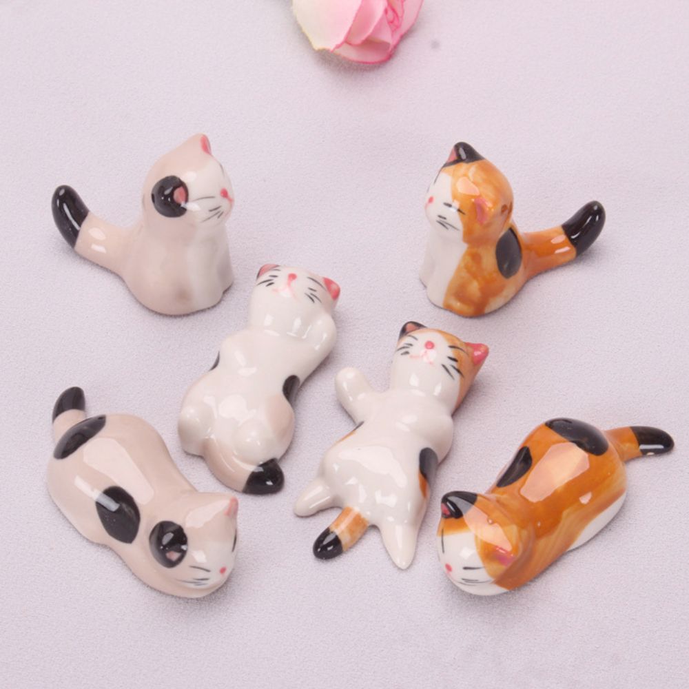 
                  
                    Porcelain Cat Chopstick Holders Set of Six - Yoru Says
                  
                