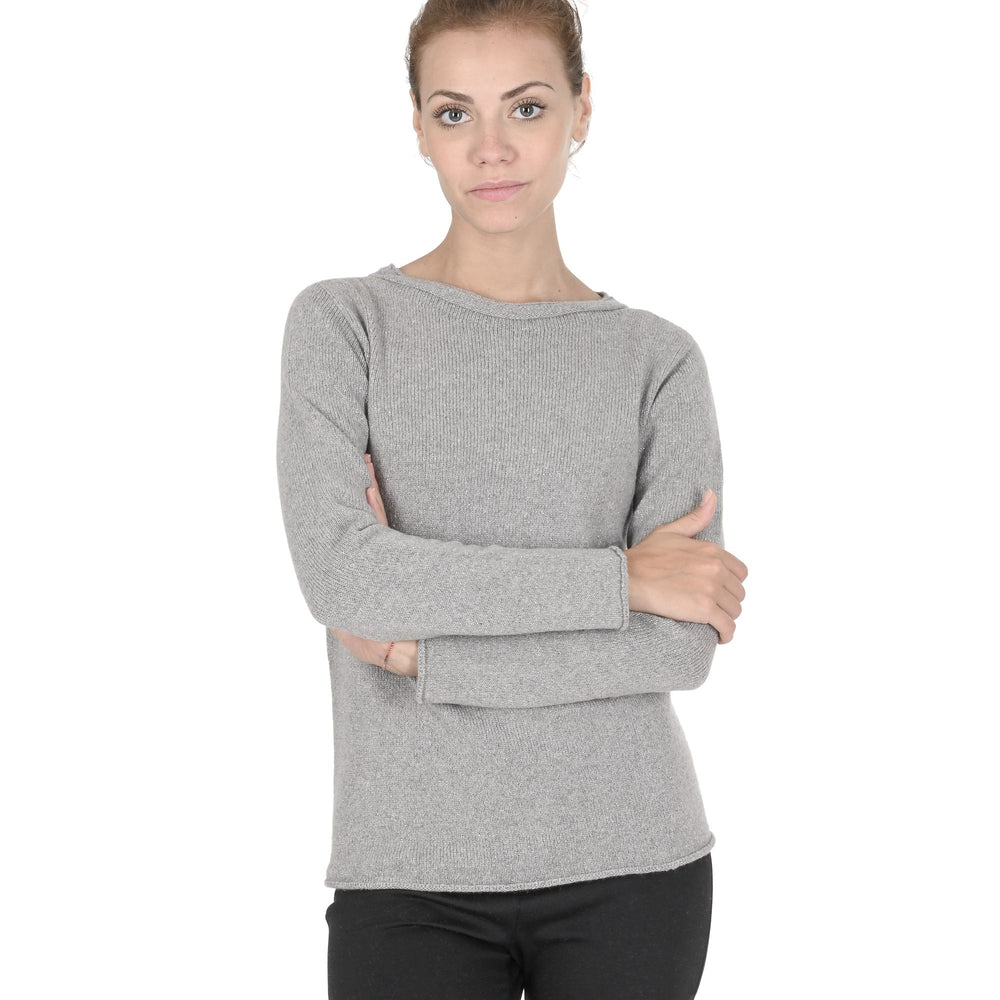 
                  
                    Crown of Edinburgh Cashmere Womens Boat Neck Sweater COE 0015 GREY - Yoru Says
                  
                