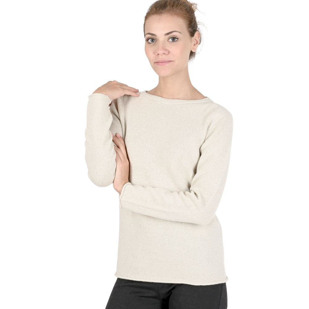 
                  
                    Crown of Edinburgh Cashmere Womens Boat Neck Sweater COE 0015 CREAM - Yoru Says
                  
                