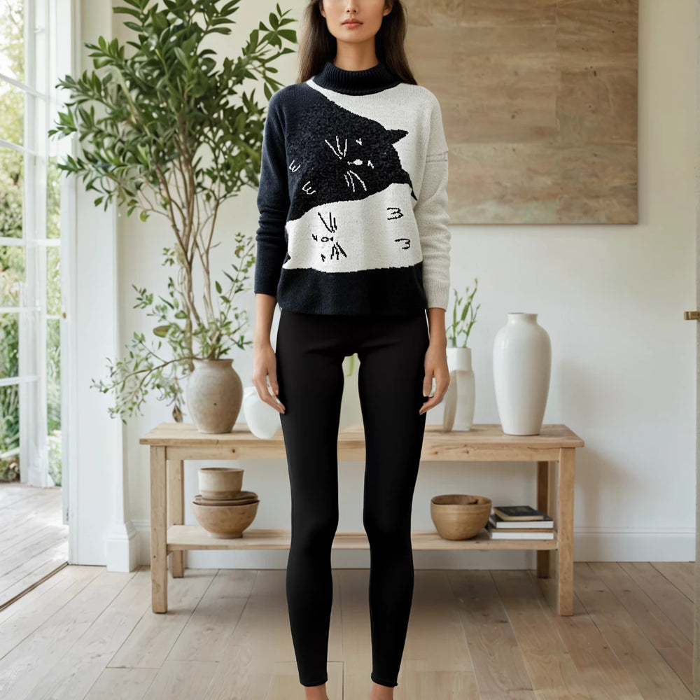 
                  
                    Women's Oversized Knitted Yin Yang  Sweater - Yoru Says
                  
                