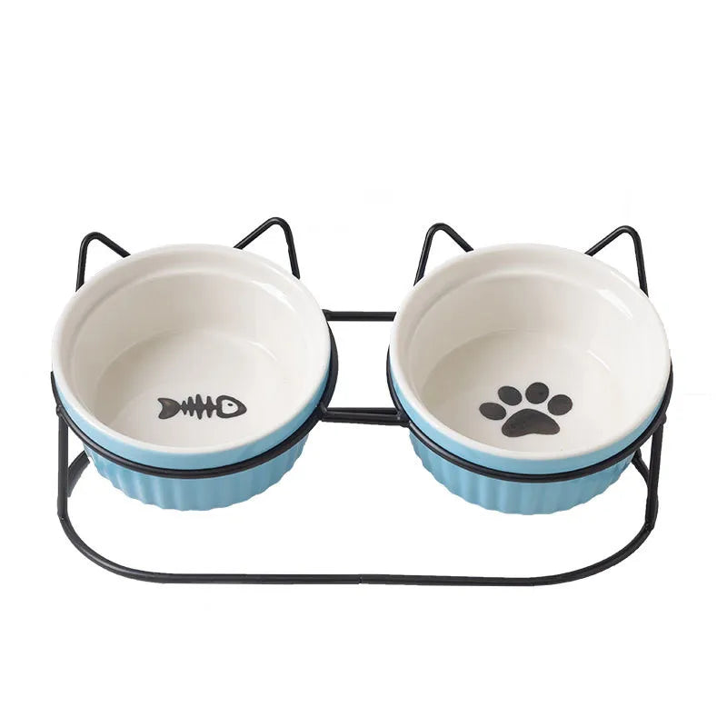 
                  
                    Double Ceramic Elevated Cat Bowls - Prevent Cervical Spondylosis
                  
                