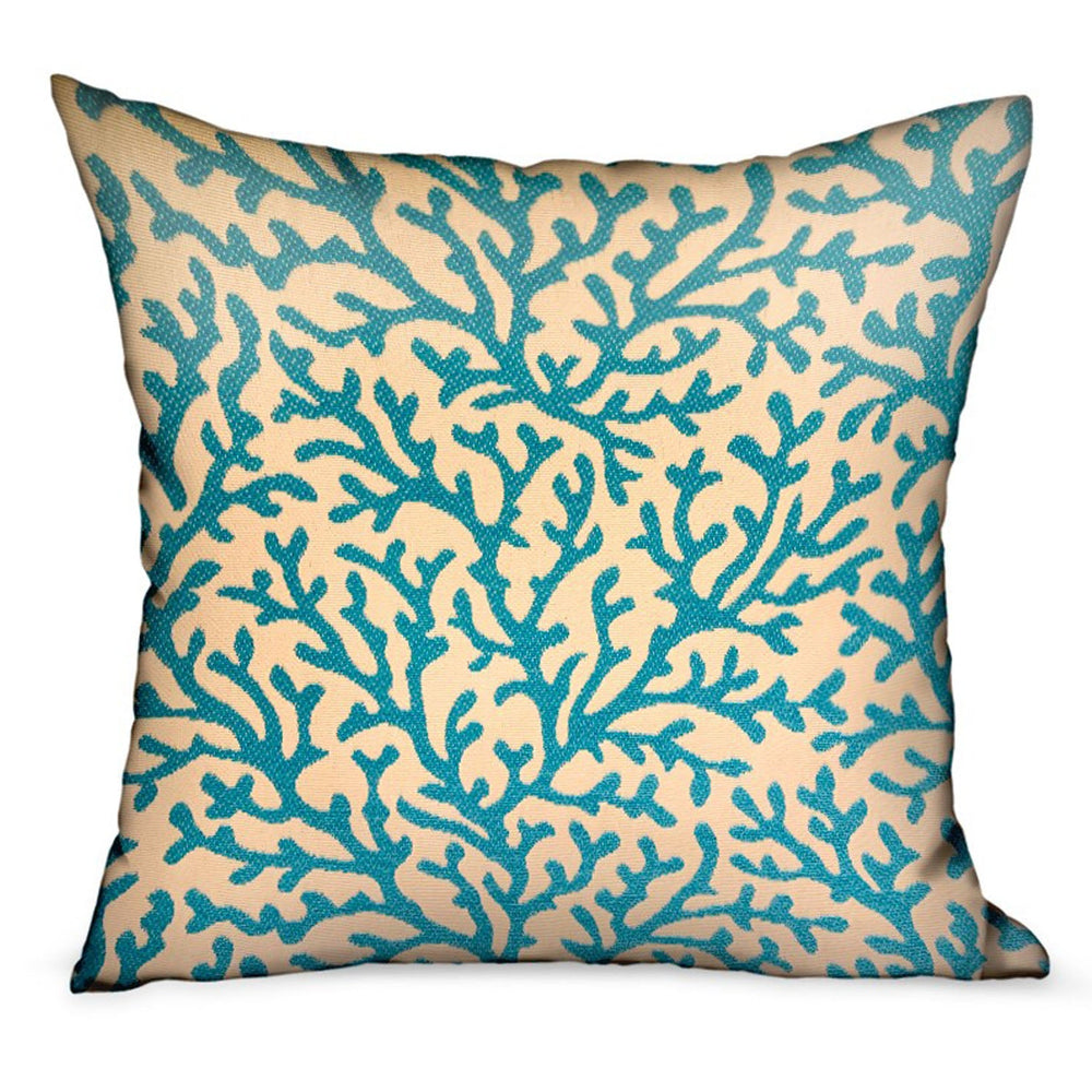 Marlin Vines Blue, cream Floral Luxury Throw Pillow - Yoru Says