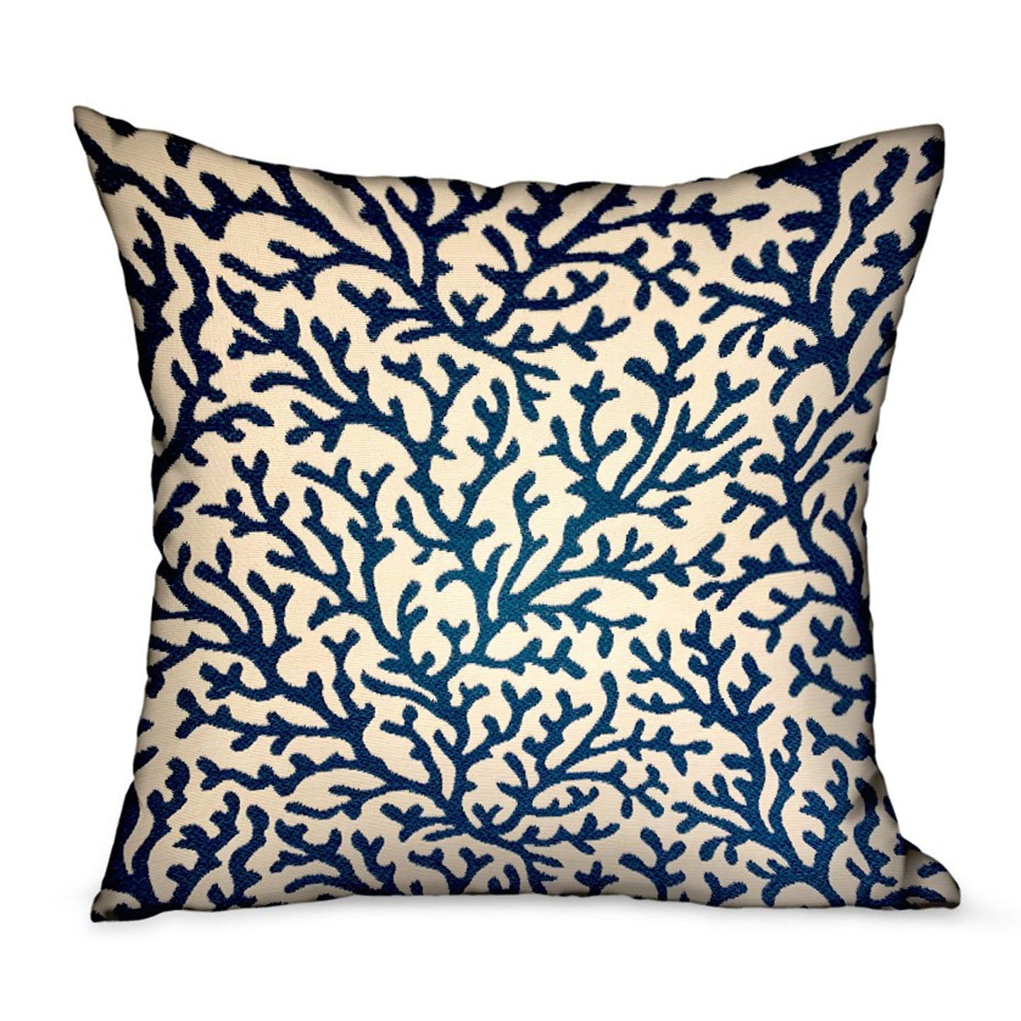 Sapphire Vines Blue, cream Floral Luxury Throw Pillow - Yoru Says