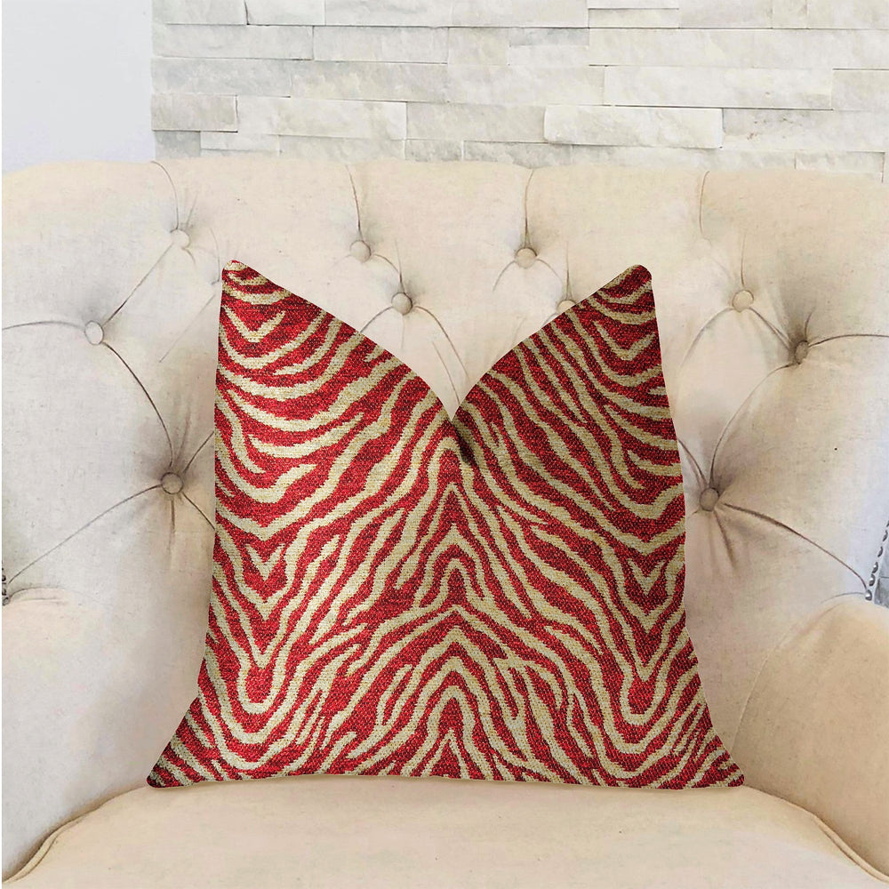 Oasis Waves Red Luxury Throw Pillow - Yoru Says