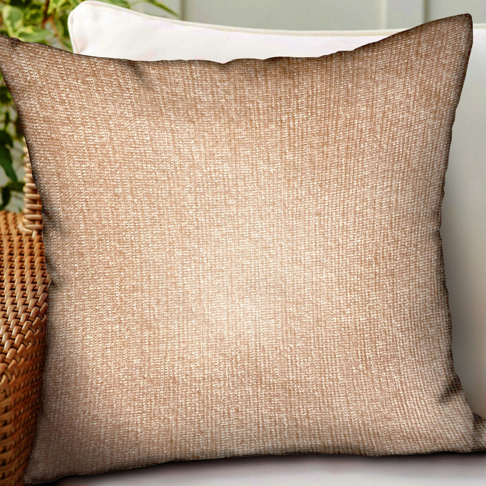 Lush Sepia Off White Solid Luxury Outdoor/Indoor Throw Pillow - Yoru Says