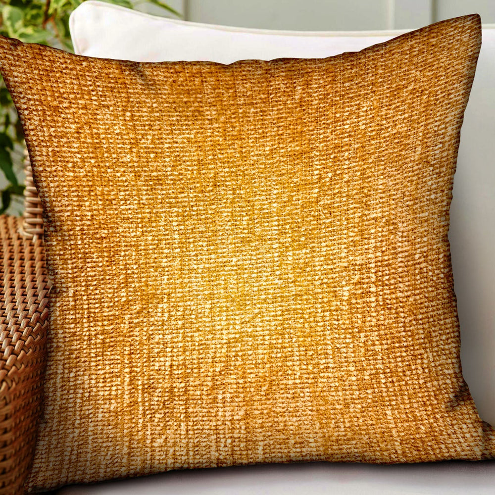 Honey Lust Brown Solid Luxury Outdoor/Indoor Throw Pillow - Yoru Says