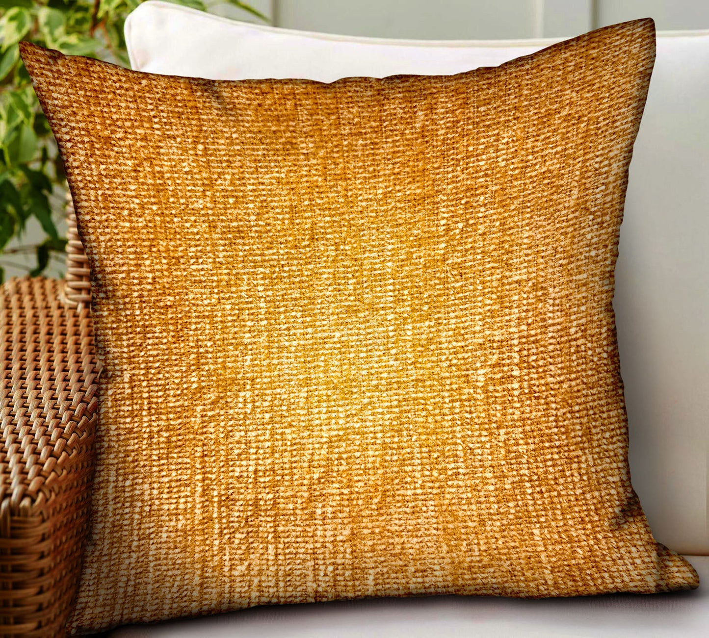 Honey Lust Brown Solid Luxury Outdoor/Indoor Throw Pillow - Yoru Says