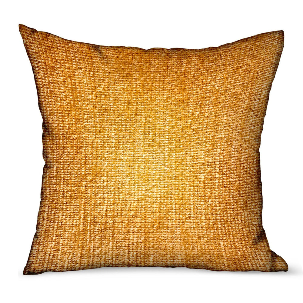 Honey Lust Brown Solid Luxury Outdoor/Indoor Throw Pillow - Yoru Says