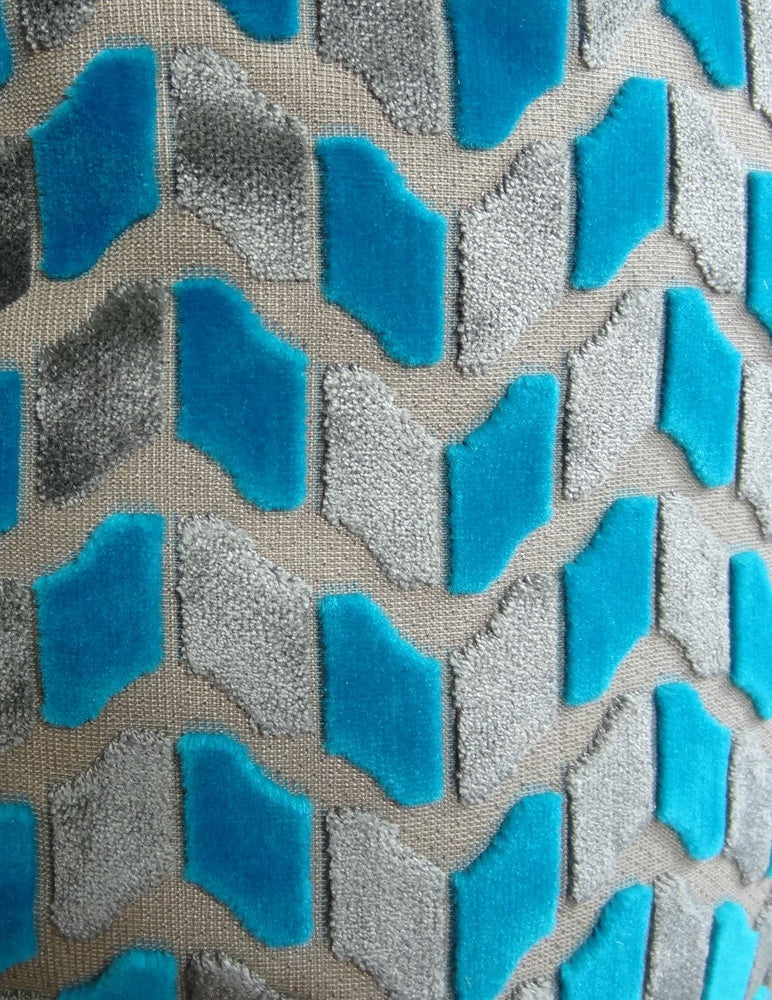 
                  
                    Castle Crest Turquoise and Gray Handmade Luxury Pillow - Yoru Says
                  
                