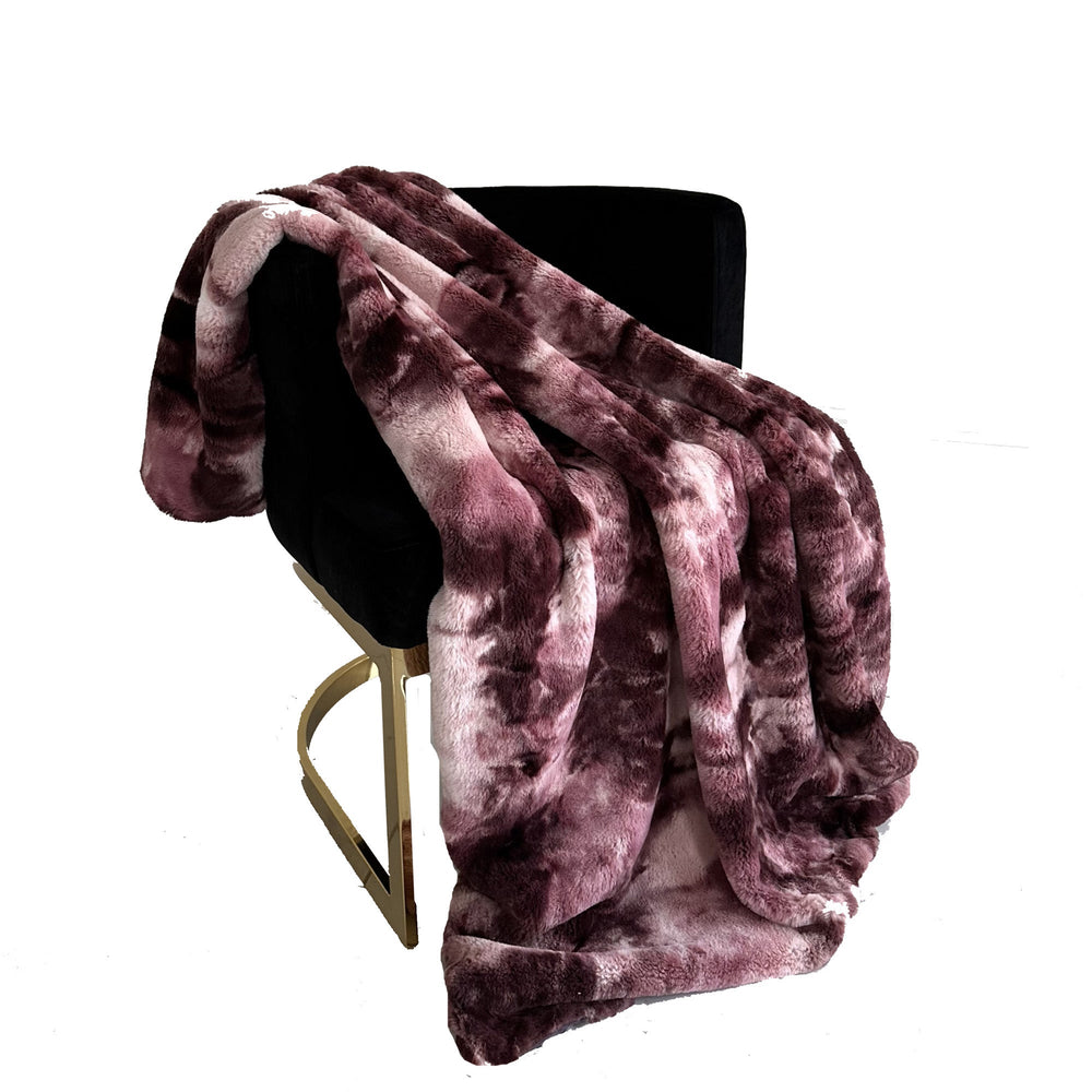 Plutus Rose Fureal Faux Fur Luxury Throw Blanket - Yoru Says