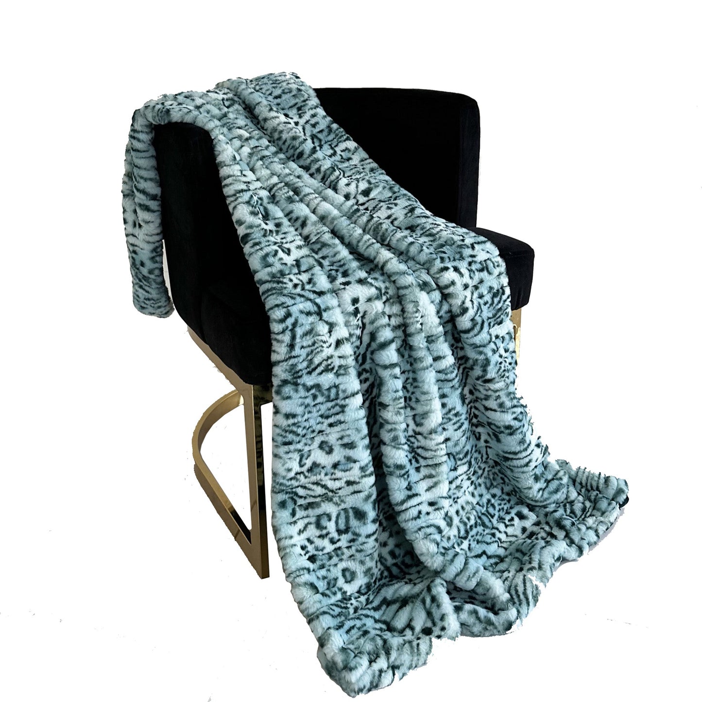 Plutus Green Luxe Lash Faux Fur Luxury Throw Blanket - Yoru Says