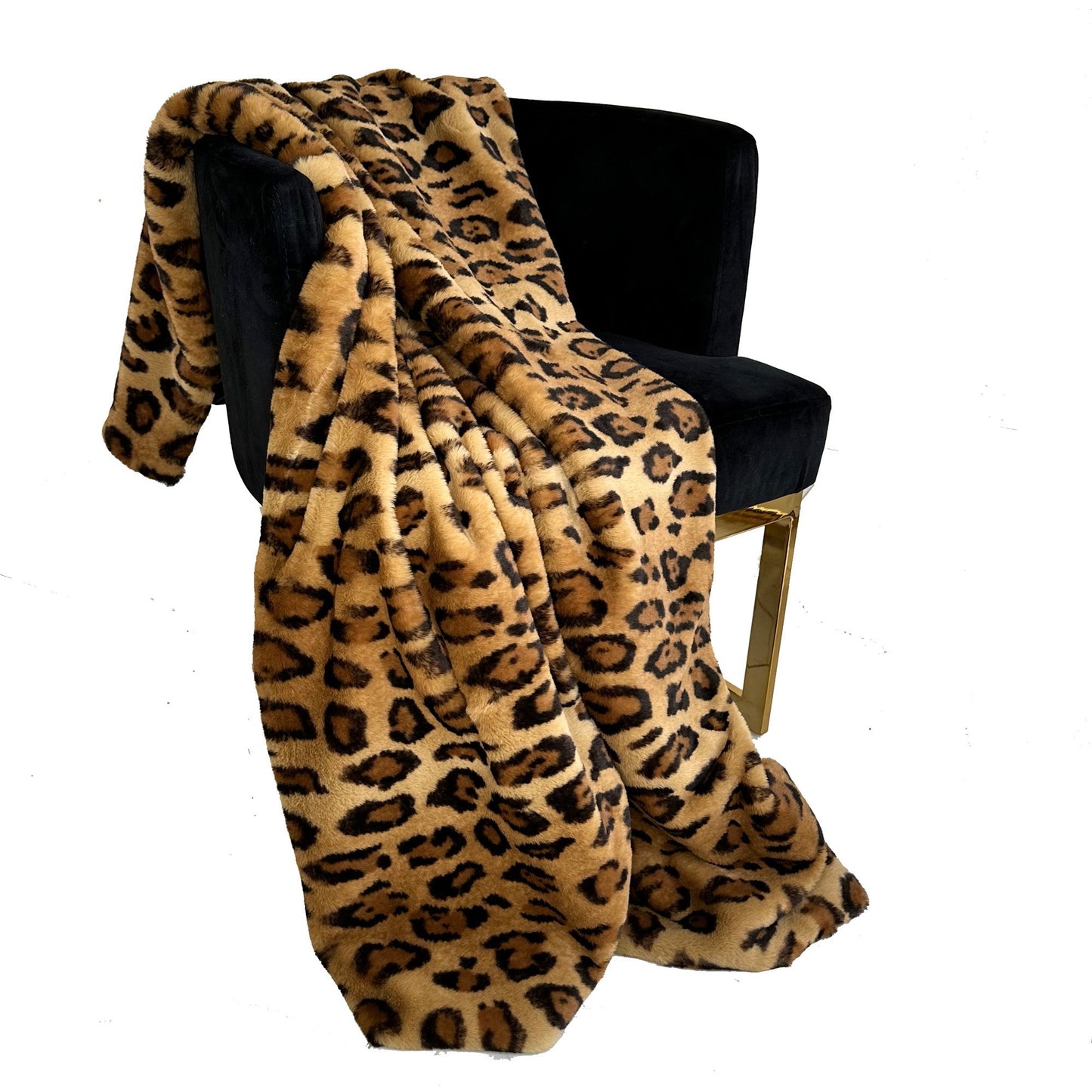 Plutus Brown Jaguar Faux Fur Luxury Throw Blanket - Yoru Says