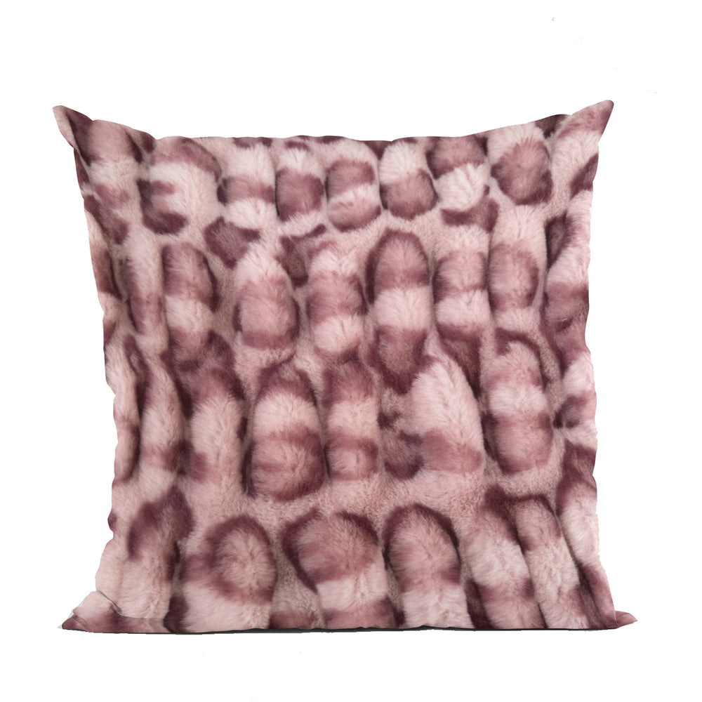 Plutus Pink Leopard Animal Faux Fur Luxury Throw Pillow - Yoru Says