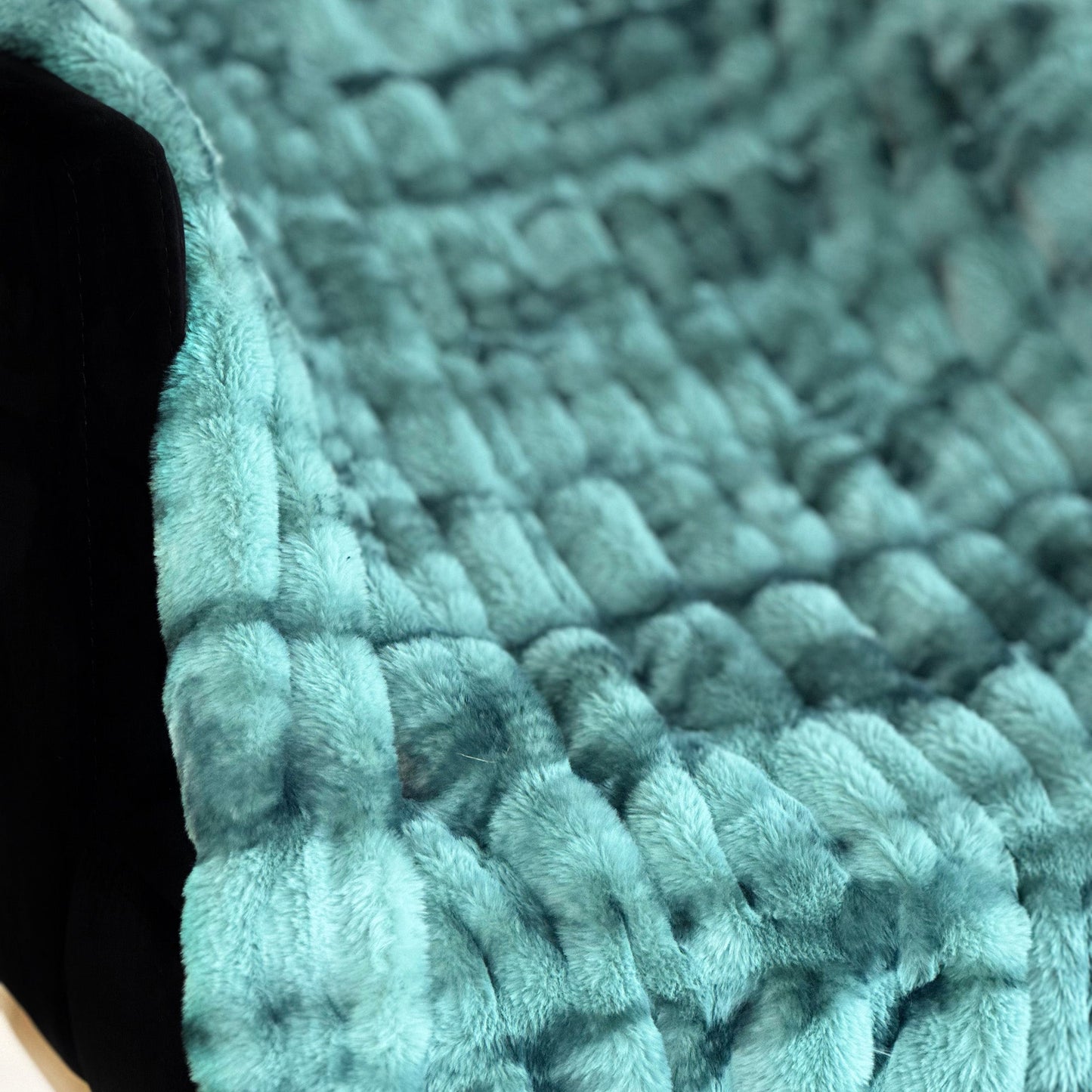 Plutus Teal Sherpa Faux Fur Luxury Throw Blanket - Yoru Says