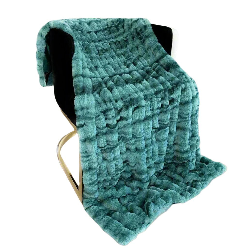 Plutus Teal Sherpa Faux Fur Luxury Throw Blanket - Yoru Says