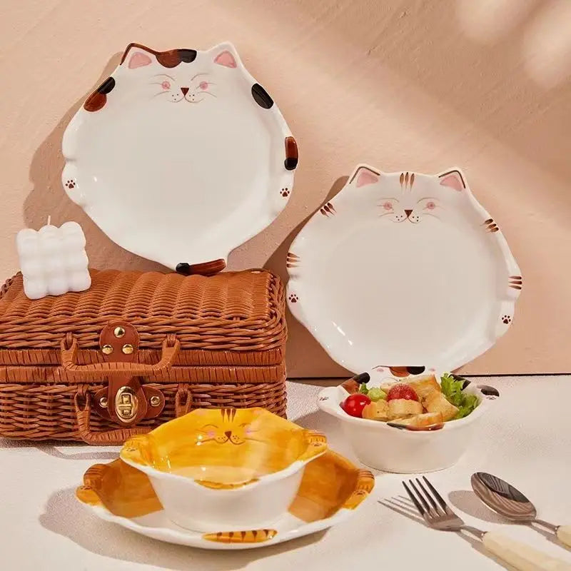 
                  
                    Adorable Cat-Themed , Hand-painted Ceramic Bowl - Yoru Says
                  
                