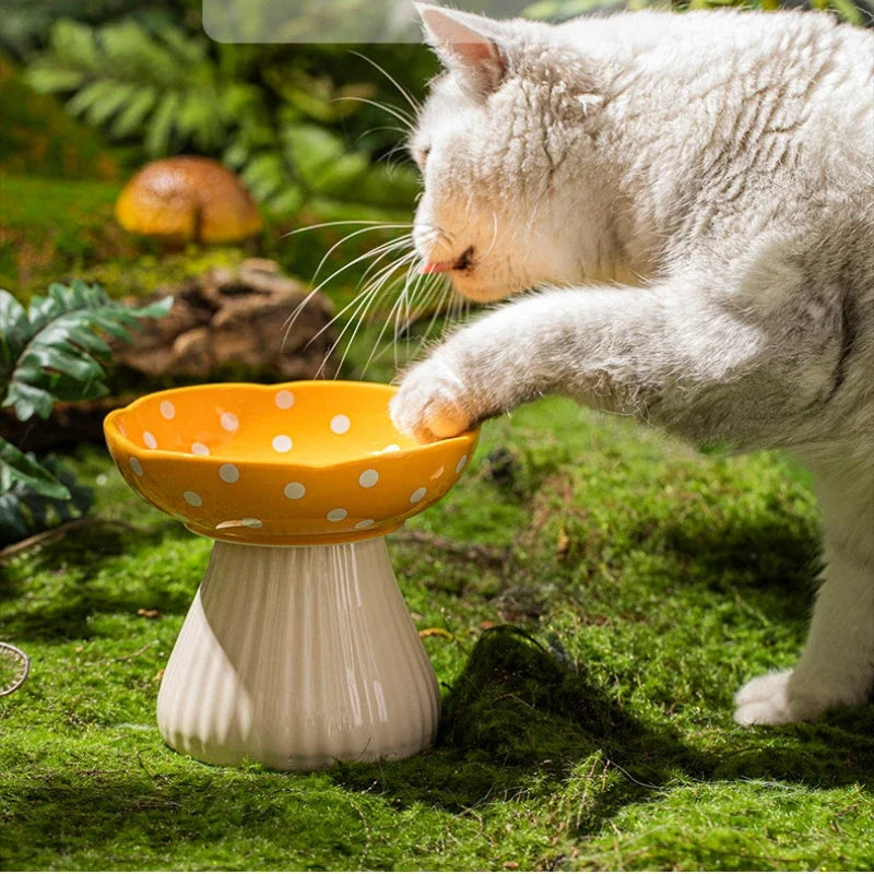 
                  
                    Mushroom Raised Cat Ceramic Bowl
                  
                