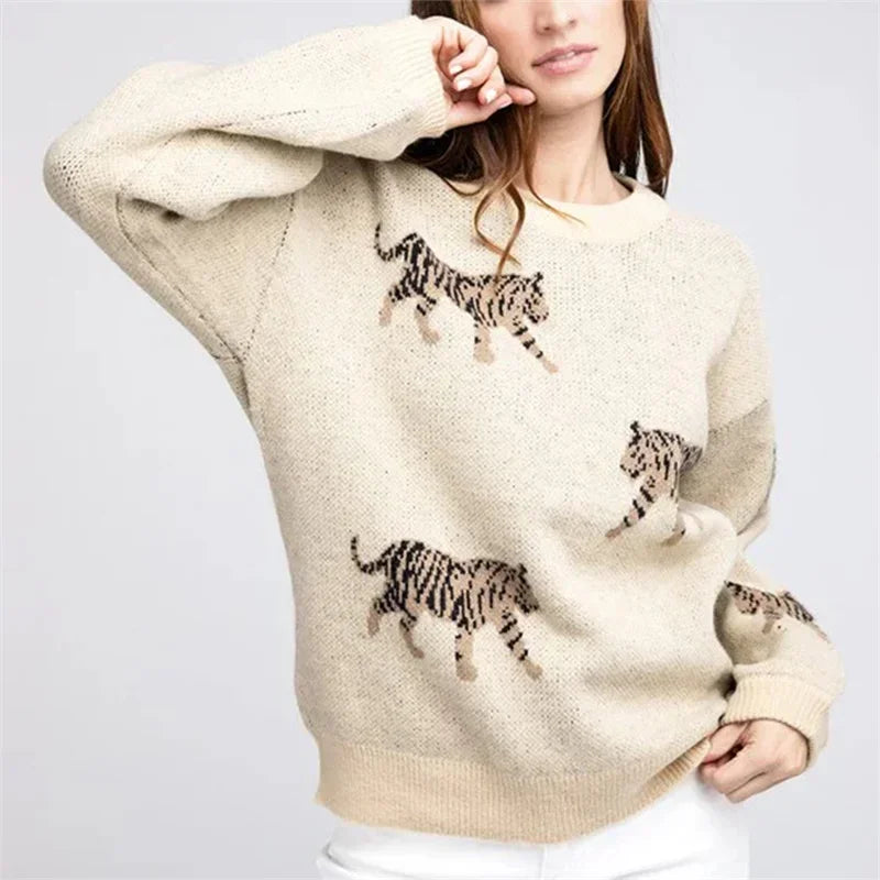 
                  
                    Warm Tiger Print Sweater - Yoru Says
                  
                