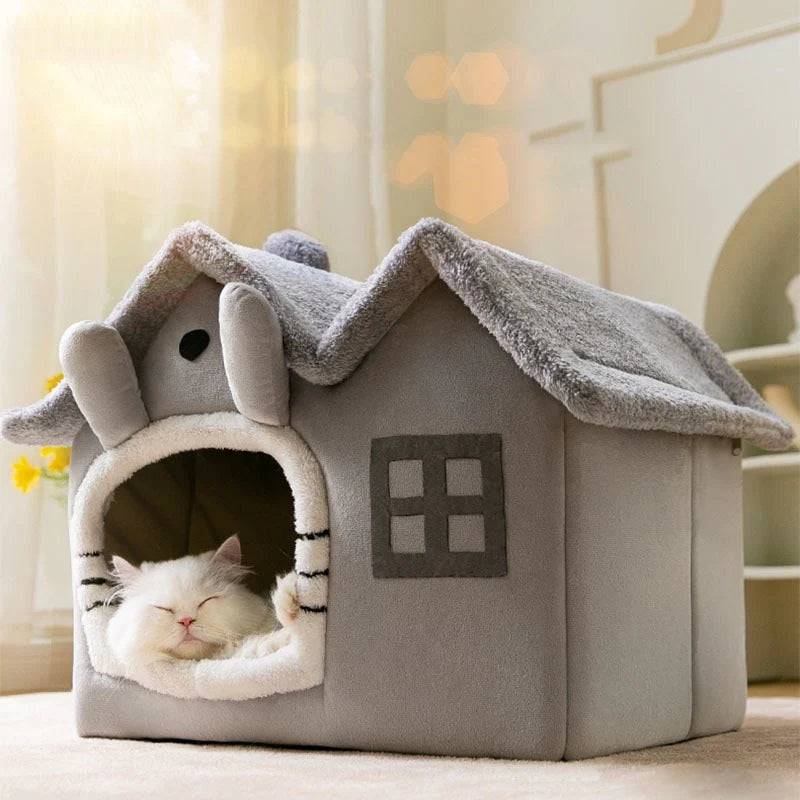 Removable Roof Plush Pet House - Yoru Says