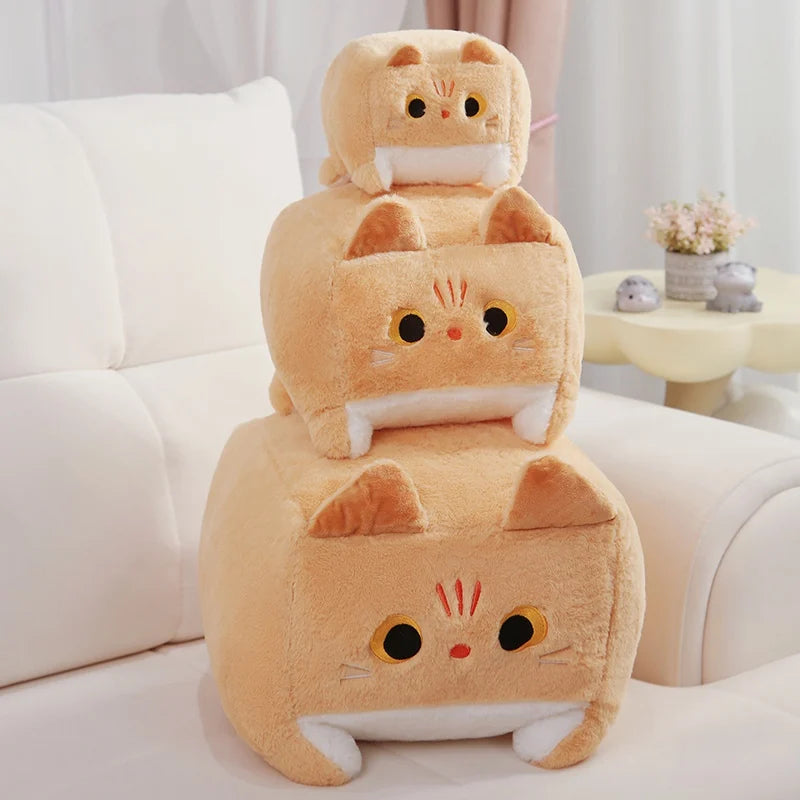 Kawaii  Pillow Block Shaped Kittens Plushies - Yoru Says