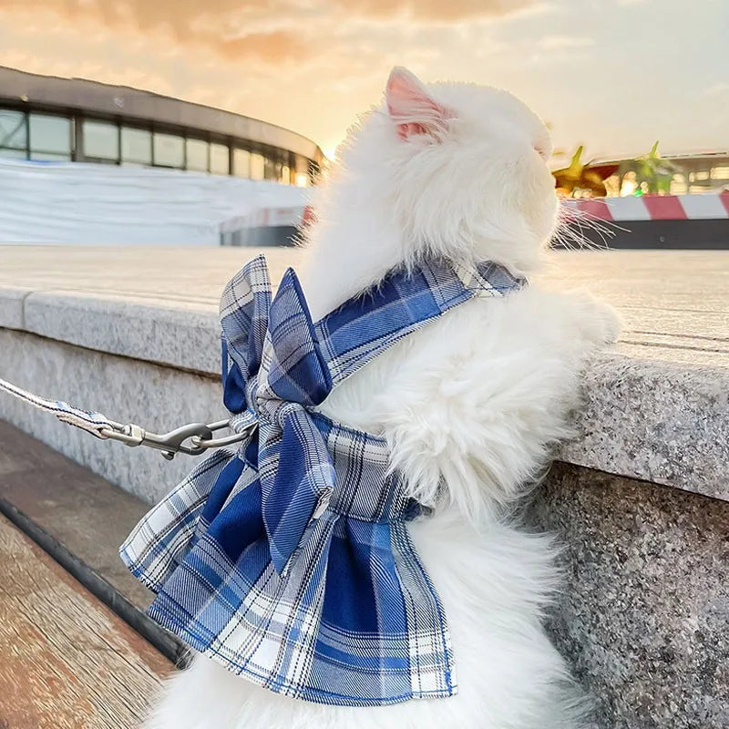 
                  
                    Sweet Plaid Cat Dress Vest with Harness - Yoru Says
                  
                