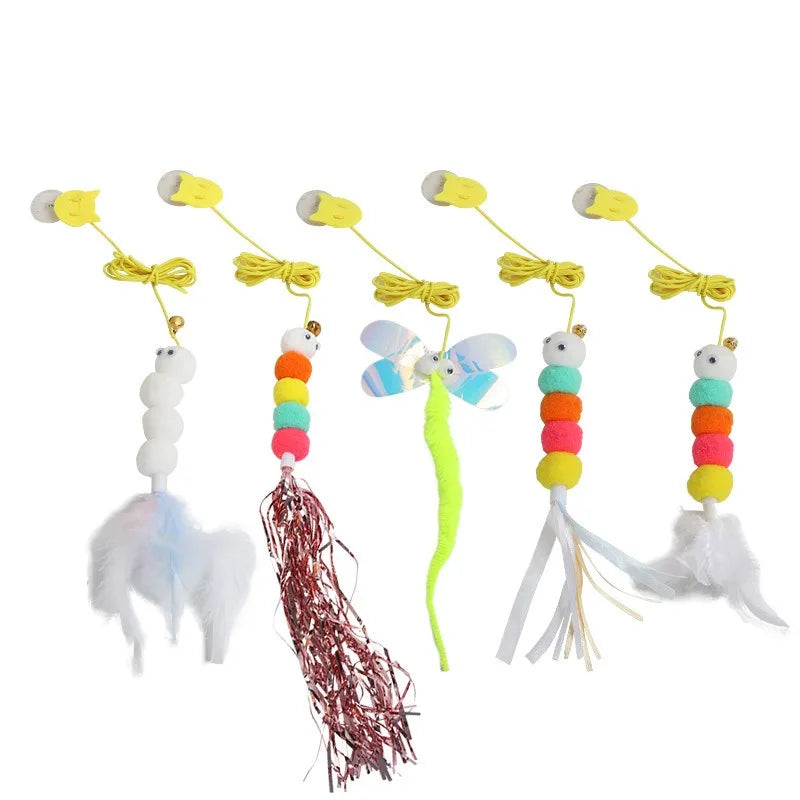 Interactive Feather Bell Cat Teasing Wand with High Elastic Rope for Kittens - Yoru Says