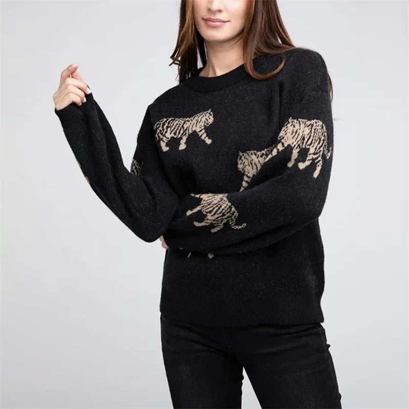 
                  
                    Warm Tiger Print Sweater - Yoru Says
                  
                