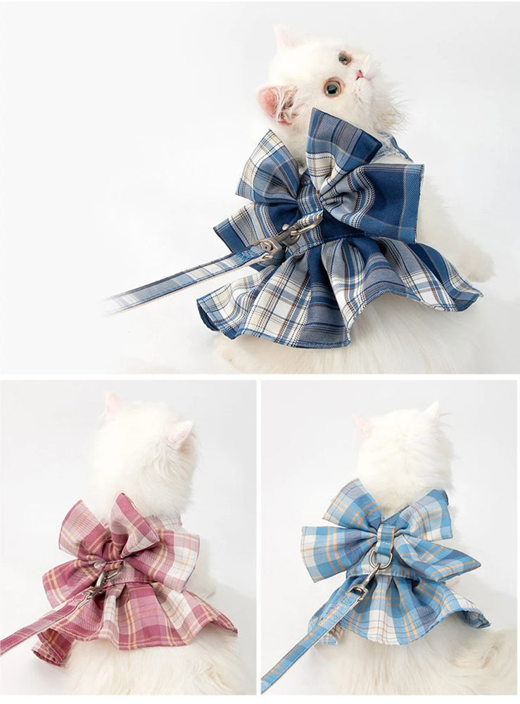 
                  
                    Sweet Plaid Cat Dress Vest with Harness - Yoru Says
                  
                