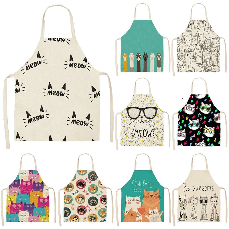 Lovely Mommy/Daddy & Me Cat aprons - Yoru Says