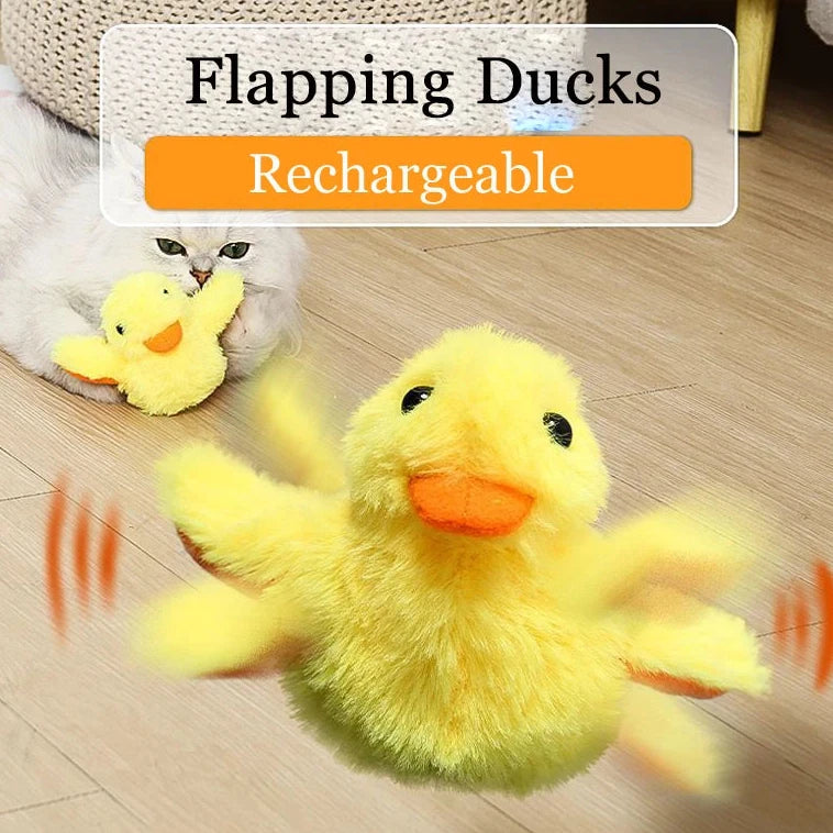 Wiggly Duck Delight: Interactive Cat Plush Toy with Catnip & Vibration Fun! - Yoru Says