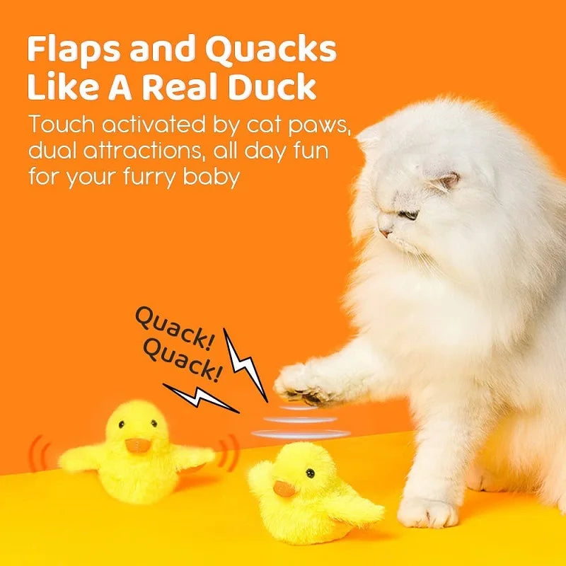 
                  
                    Wiggly Duck Delight: Interactive Cat Plush Toy with Catnip & Vibration Fun! - Yoru Says
                  
                