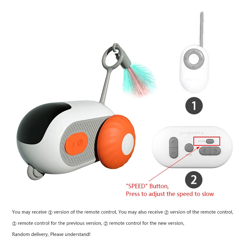 
                  
                    Interactive Electric Remote Control Sports Car Toy for Cats with Feather Mice and Sticks - Yoru Says
                  
                