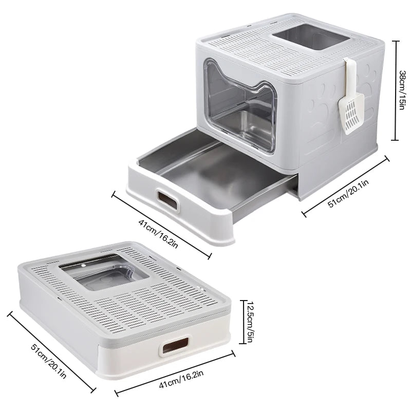 
                  
                    Fold Enclosed Stainless Steel Cat Litter Box
                  
                