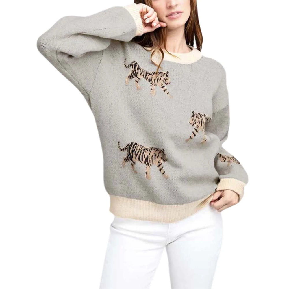 
                  
                    Warm Tiger Print Sweater - Yoru Says
                  
                