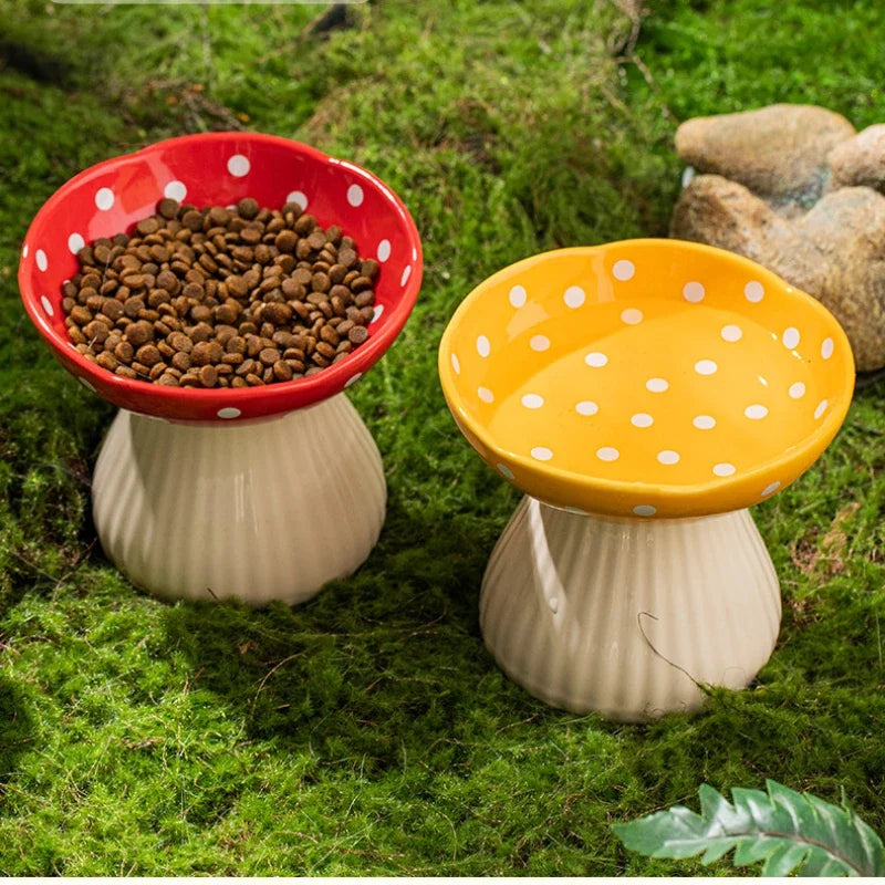 
                  
                    Mushroom Raised Cat Ceramic Bowl
                  
                