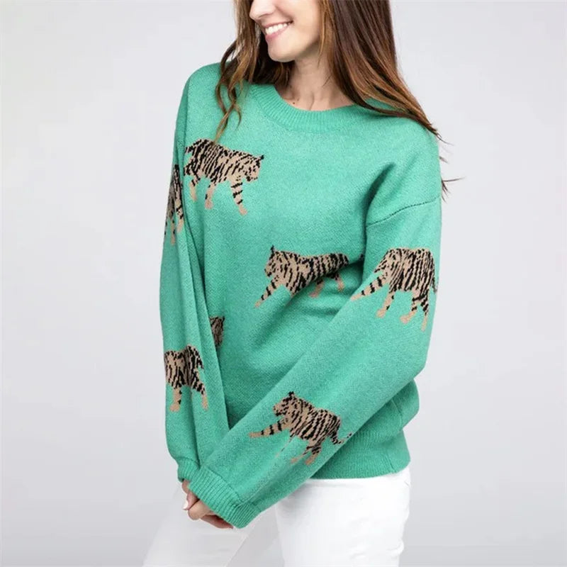 
                  
                    Warm Tiger Print Sweater - Yoru Says
                  
                