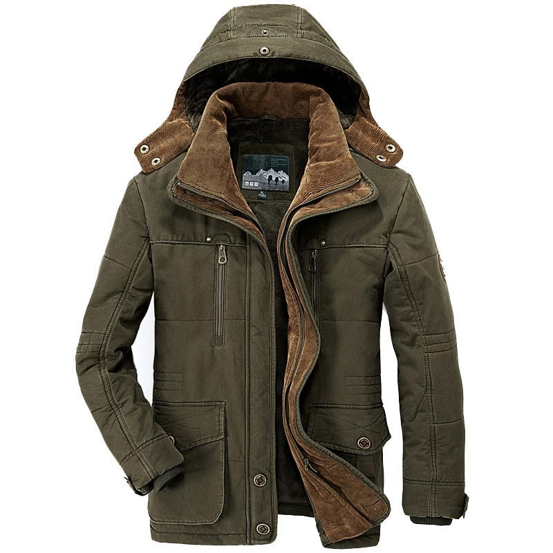 Mens Hooded Winter Parka Coat with Inner Fleece - Yoru Says