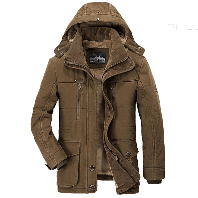 Mens Hooded Winter Parka Coat with Inner Fleece - Yoru Says